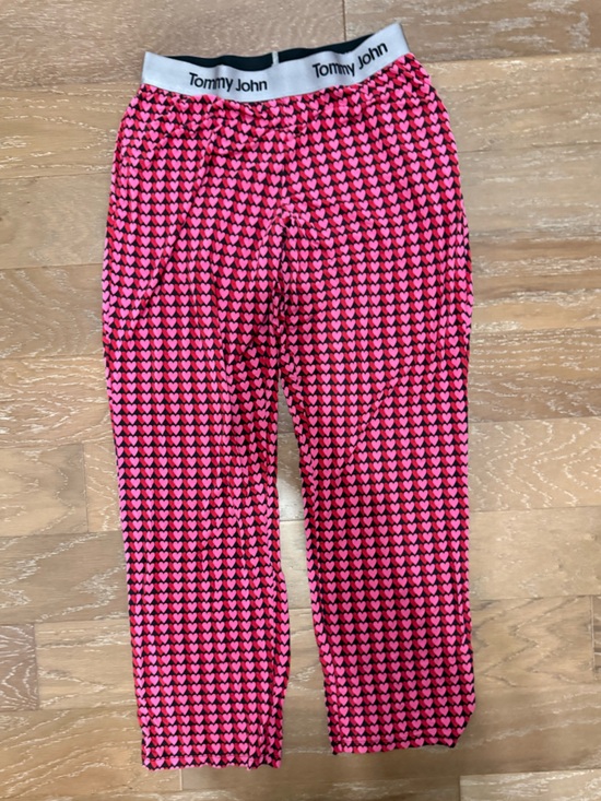 Tommy John Other - Tommy John Pink & Red Heart-Print Pajama Bottoms with Silver Logo Waistband